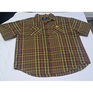 Rocawear Classic Plaid Button Up Shirt Mens Size 4XB Big Tall Short Sleeve
